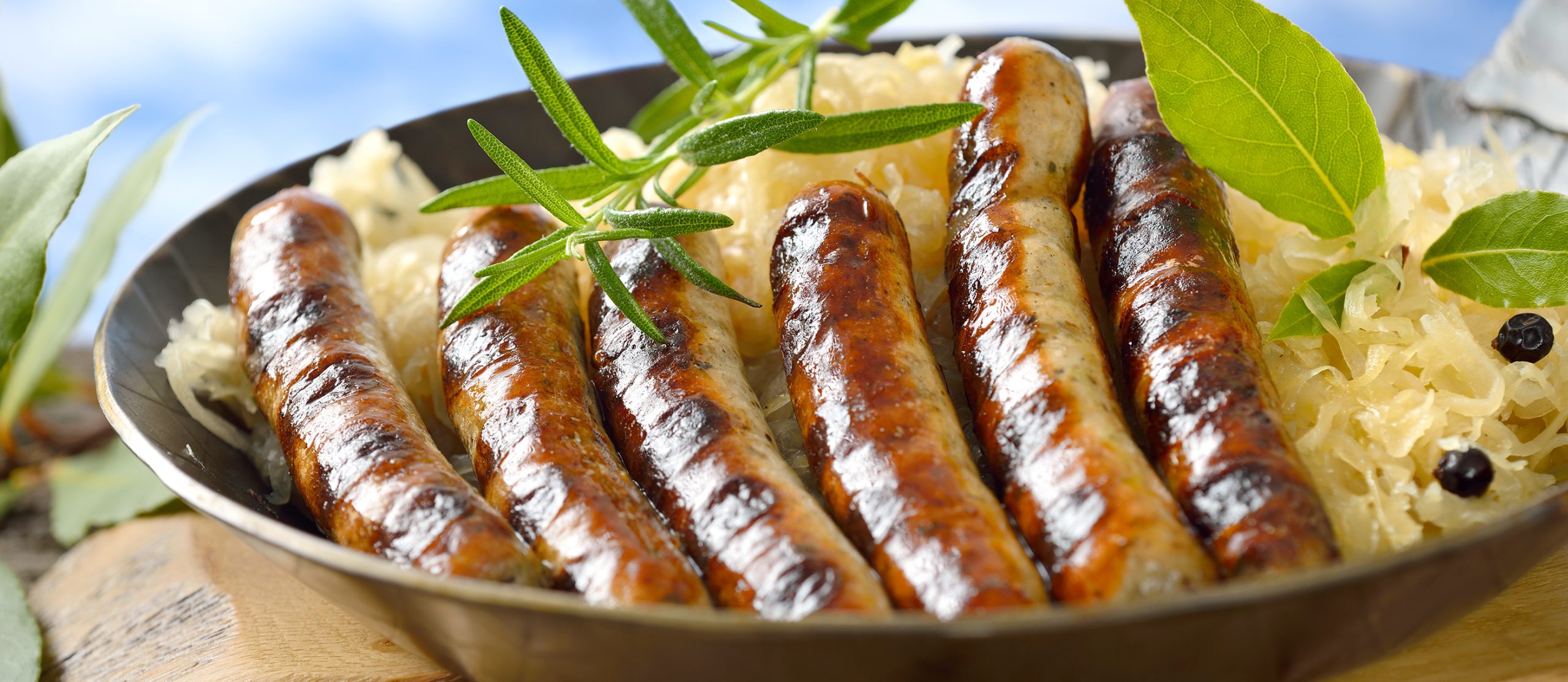 Best traditional German sausages cooked inside Frankfurt